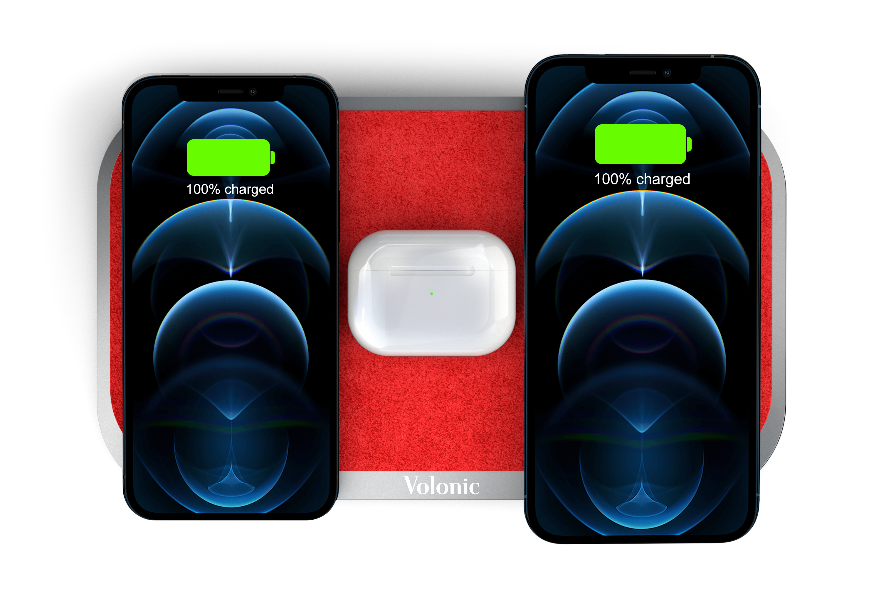 VALET 3 Silver Anodized Aluminum And Red Alcantara®